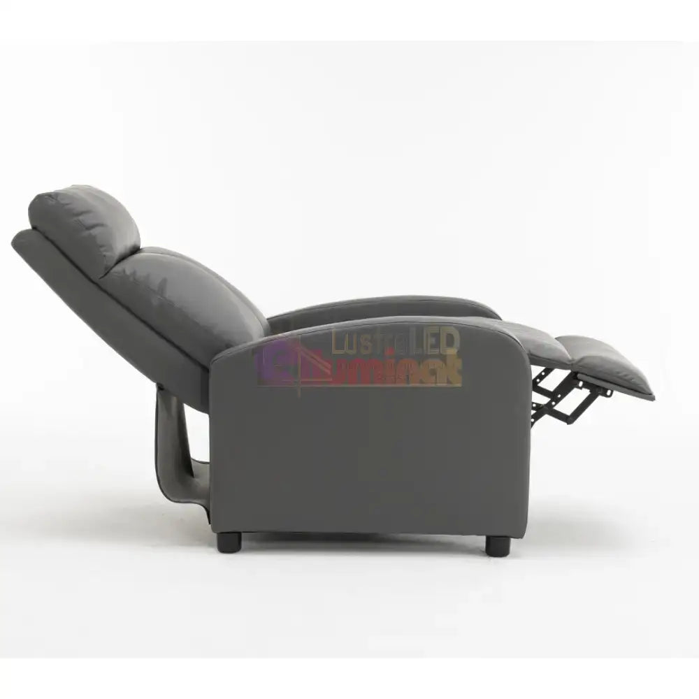 Fotoliu Recliner din Piele Ecologică Spatar Rabatabil si Suport Picioare Extensibil Gri FOTOLIU CU RECLINER / GRI Chairs