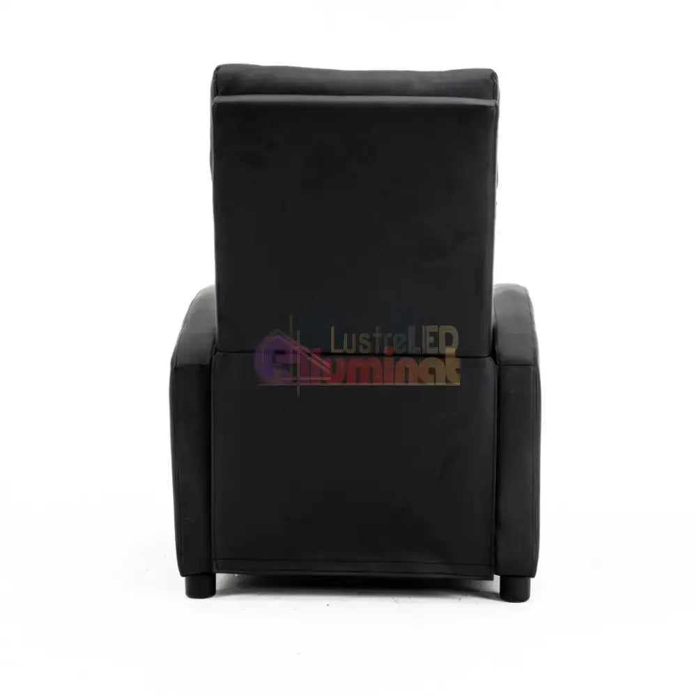 Fotoliu Recliner din Piele Ecologică Spatar Rabatabil si Suport Picioare Extensibil Negru FOTOLIU CU RECLINER / NEAGRA