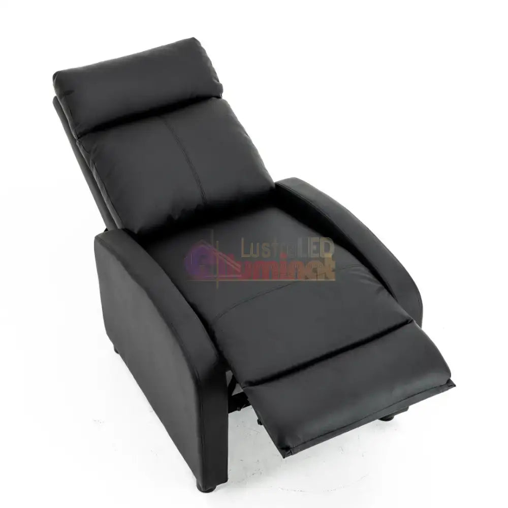 Fotoliu Recliner din Piele Ecologică Spatar Rabatabil si Suport Picioare Extensibil Negru FOTOLIU CU RECLINER / NEAGRA