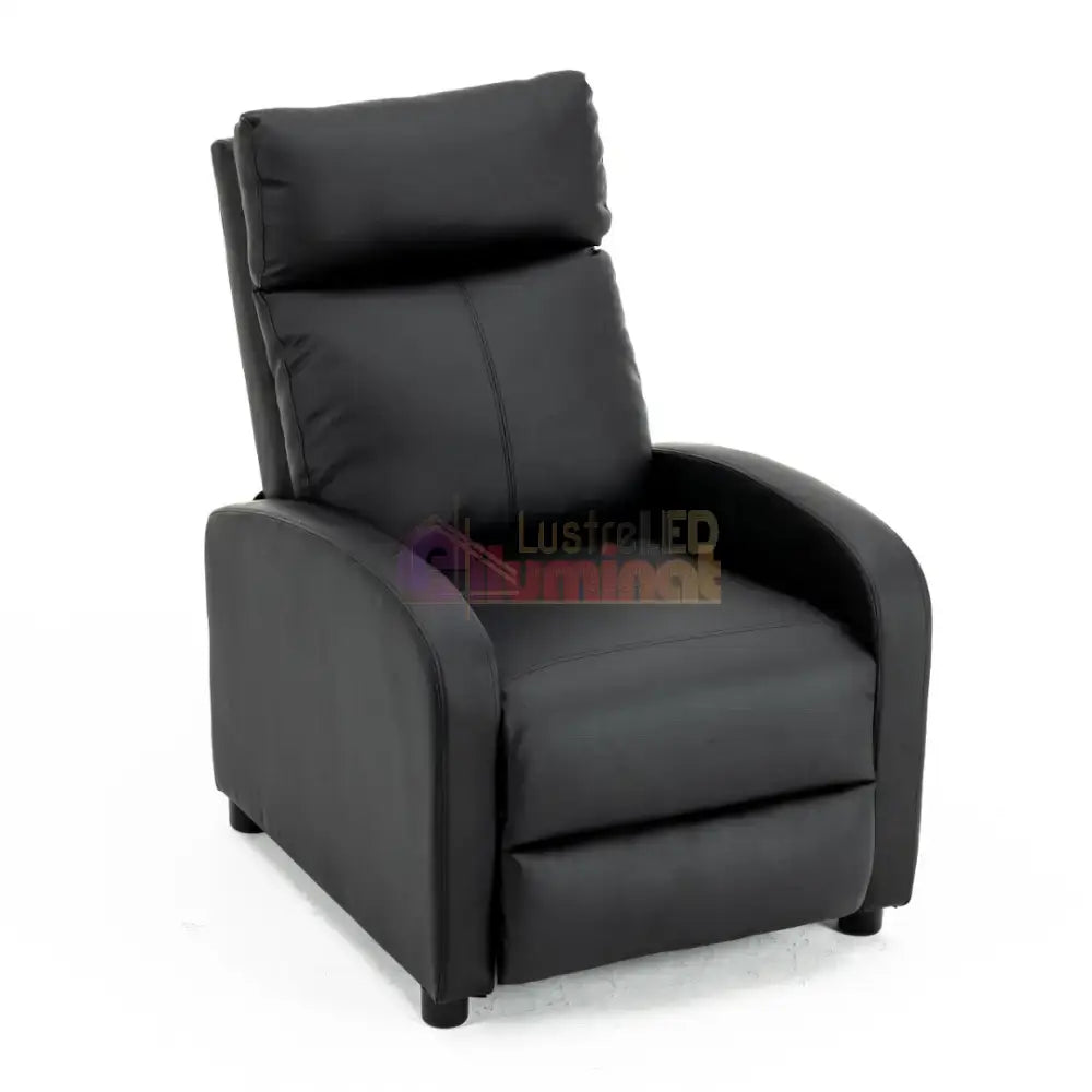 Fotoliu Recliner din Piele Ecologică Spatar Rabatabil si Suport Picioare Extensibil Negru FOTOLIU CU RECLINER / NEAGRA