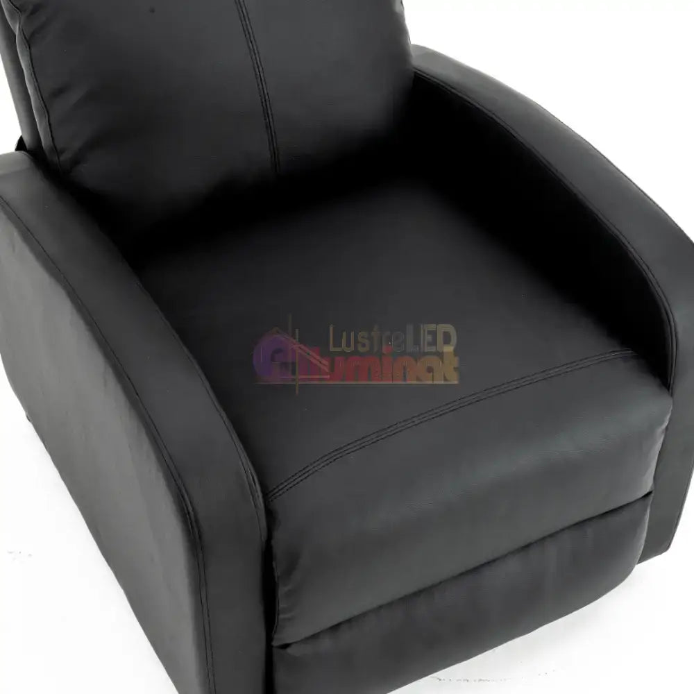 Fotoliu Recliner din Piele Ecologică Spatar Rabatabil si Suport Picioare Extensibil Negru FOTOLIU CU RECLINER / NEAGRA