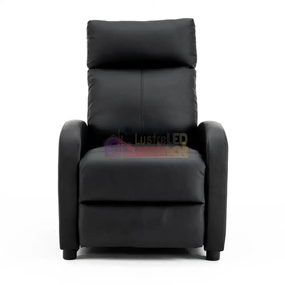 Fotoliu Recliner din Piele Ecologică Spatar Rabatabil si Suport Picioare Extensibil Negru FOTOLIU CU RECLINER / NEAGRA