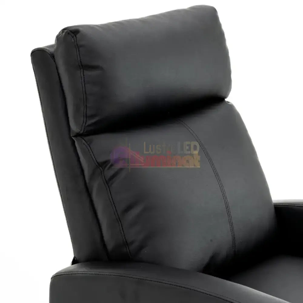 Fotoliu Recliner din Piele Ecologică Spatar Rabatabil si Suport Picioare Extensibil Negru FOTOLIU CU RECLINER / NEAGRA