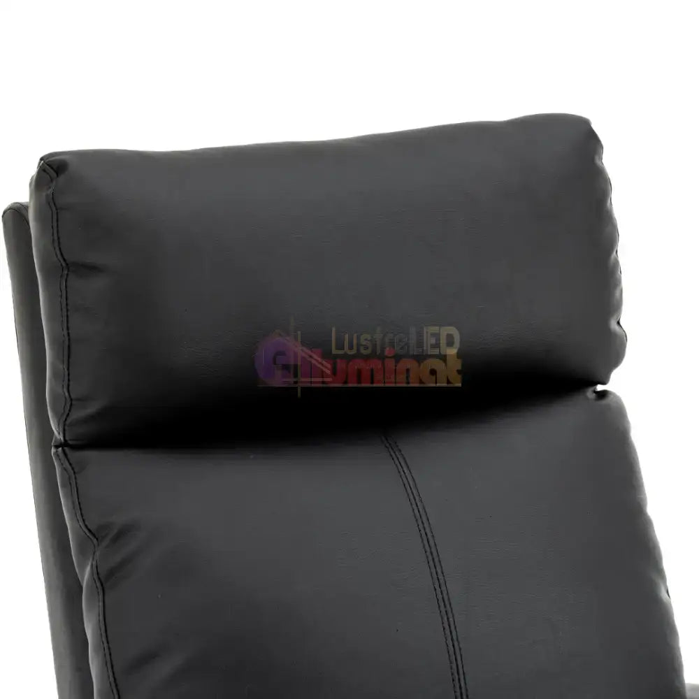 Fotoliu Recliner din Piele Ecologică Spatar Rabatabil si Suport Picioare Extensibil Negru FOTOLIU CU RECLINER / NEAGRA