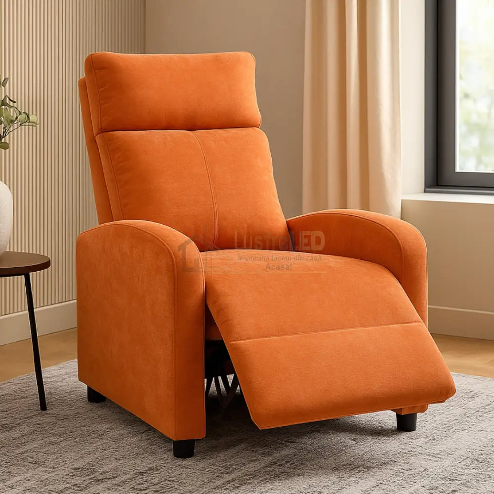 Fotoliu Recliner Stofa Portocaliu FOTOLIU CU RECLINER / portocaliu Chairs