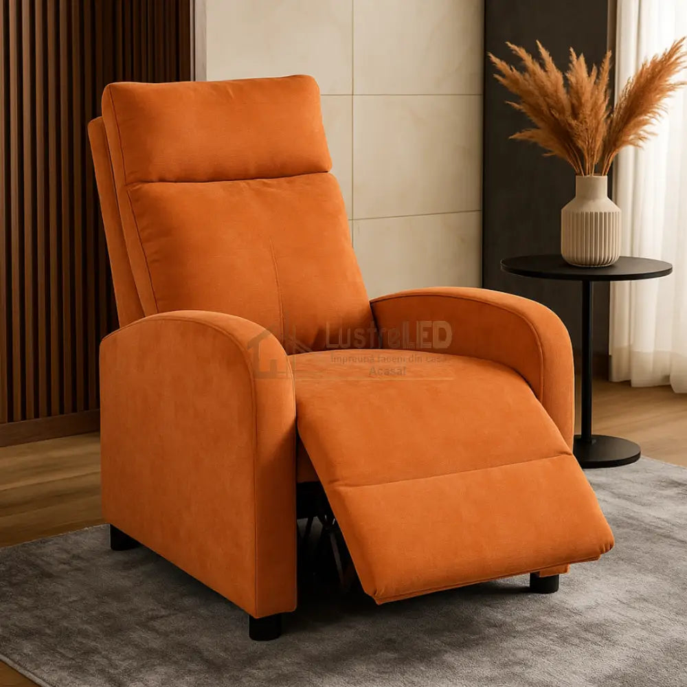 Fotoliu Recliner Stofa Portocaliu FOTOLIU CU RECLINER / portocaliu Chairs