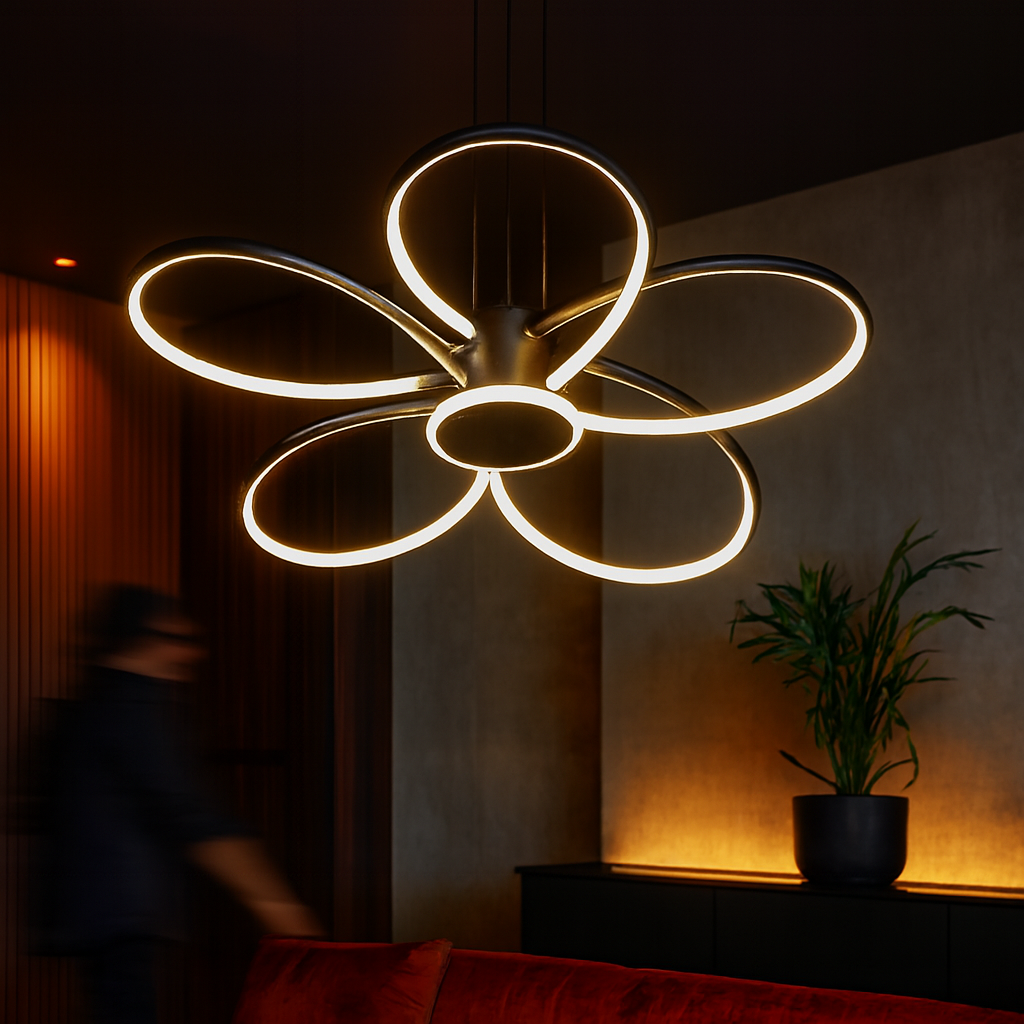 Lustra LED Suspendata ZUVY Black Echivalent 700W