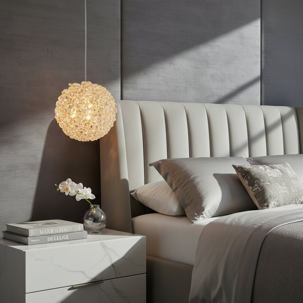Pendul LED Cristal Sponge ZYRO Gold ø15cm