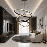 Lustra LED Suspendata ZENO Black 3 Segmente Echivalent 400W Telecomanda