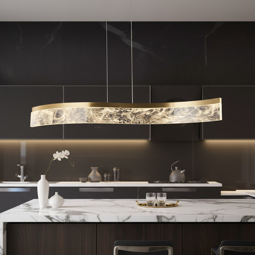 Lustra LED Suspendata OMNI Gold Echivalent 200W Telecomanda