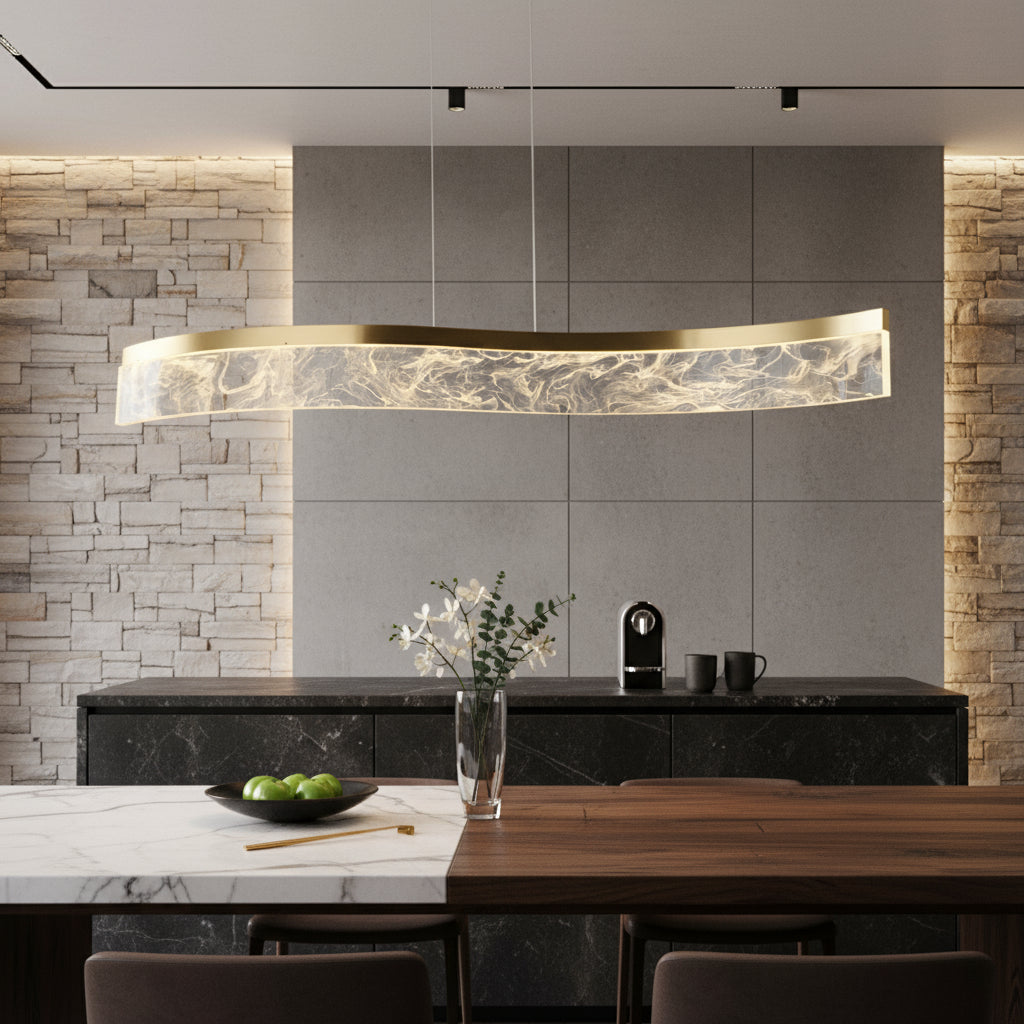 Lustra LED Suspendata OMNI Gold Echivalent 200W Telecomanda