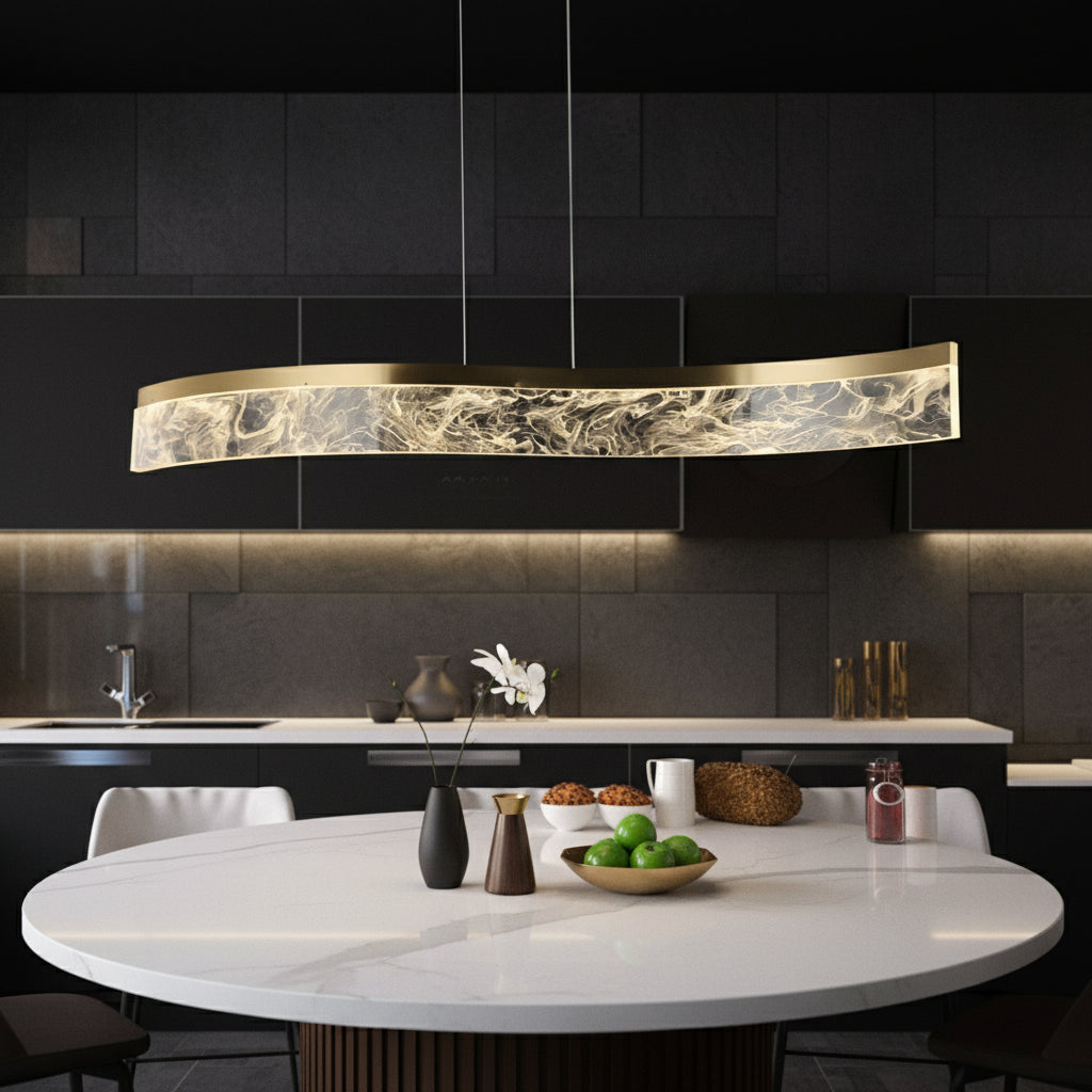 Lustra LED Suspendata OMNI Gold Echivalent 200W Telecomanda