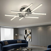 Lustra LED 4 Lines ROEN Silver Echivalent 400W Telecomanda