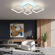 Lustra LED 4 Square VENOX White RGB Echivalent 300W Telecomanda