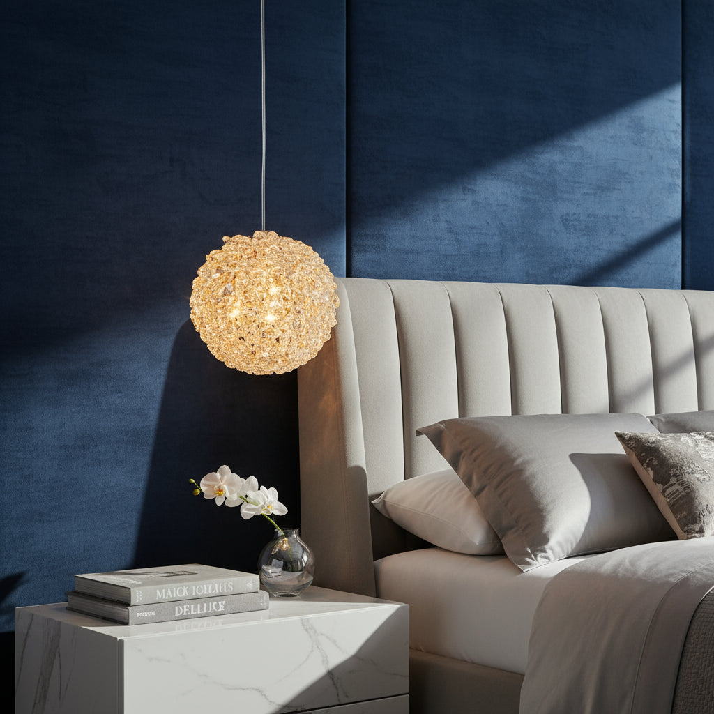Pendul LED Cristal Sponge ZYRO Gold ø15cm