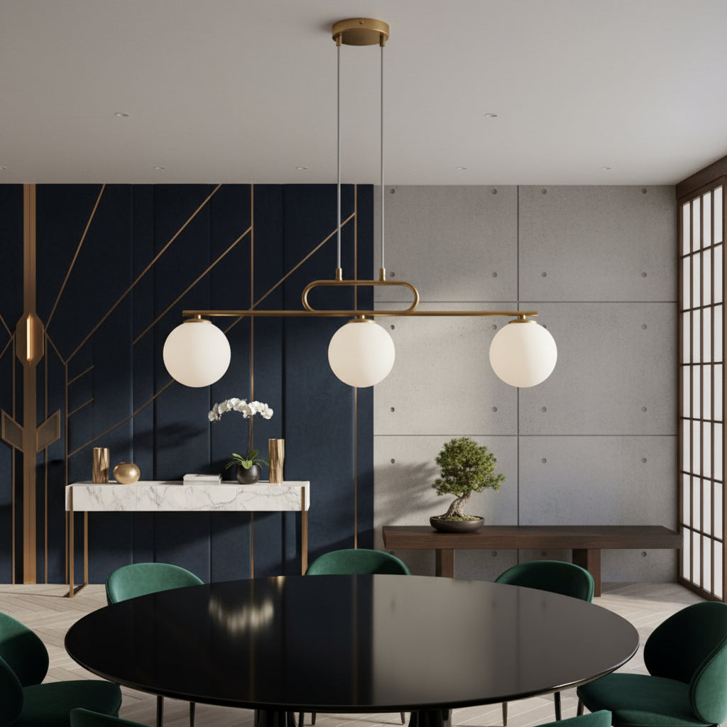 Lustra Abajur Suspendata ZENO 3xE27 Gold