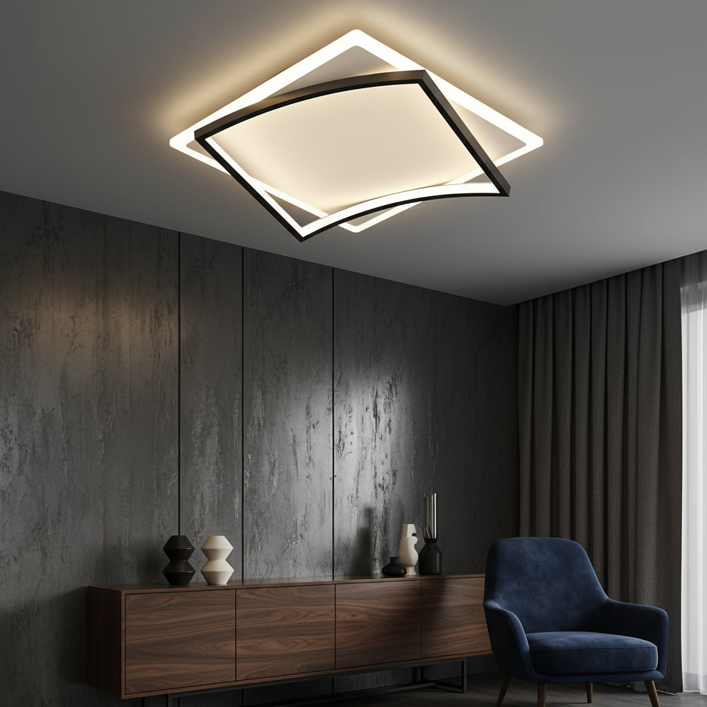 Lustra LED RAVI BLACK Echivalent 430W Telecomanda