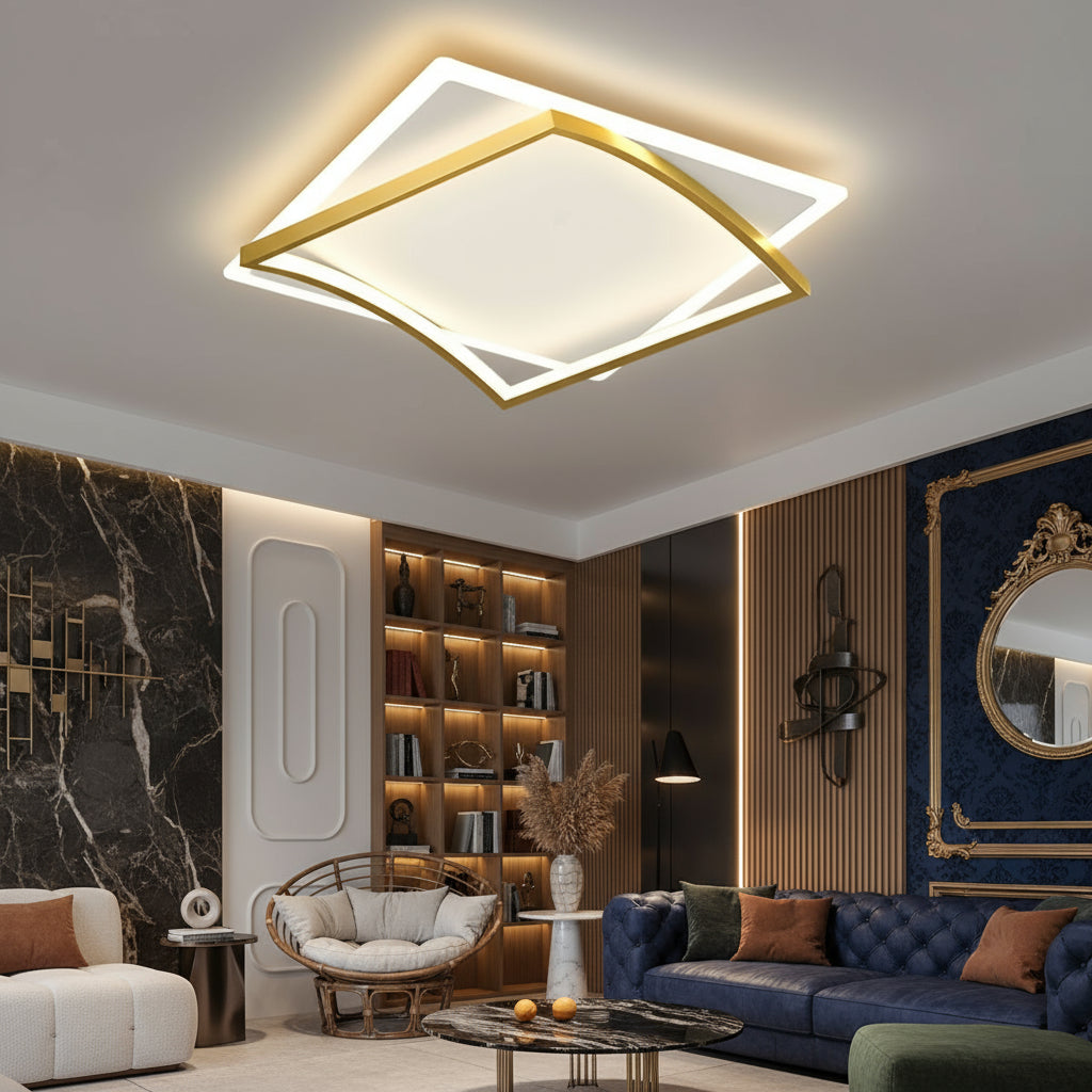 Lustra LED RAVI GOLD Echivalent 430W Telecomanda