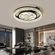 Lustra LED Round SAARI Black Echivalent 400W Telecomanda