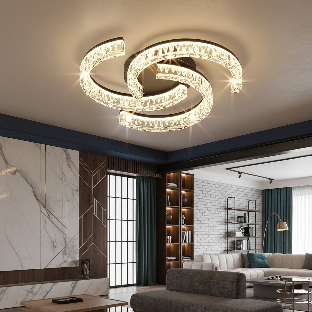 Lustra LED SAARI Black Echivalent 250W Telecomanda