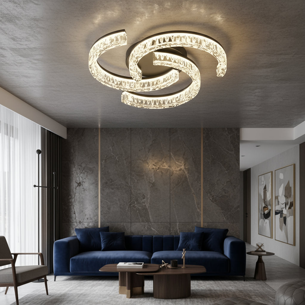 Lustra LED SAARI Black Echivalent 250W Telecomanda