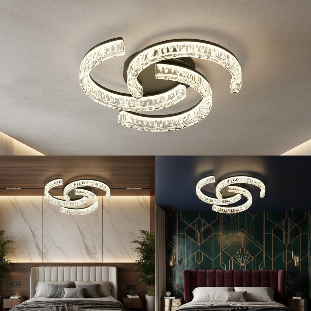 Lustra LED SAARI Black Echivalent 250W Telecomanda