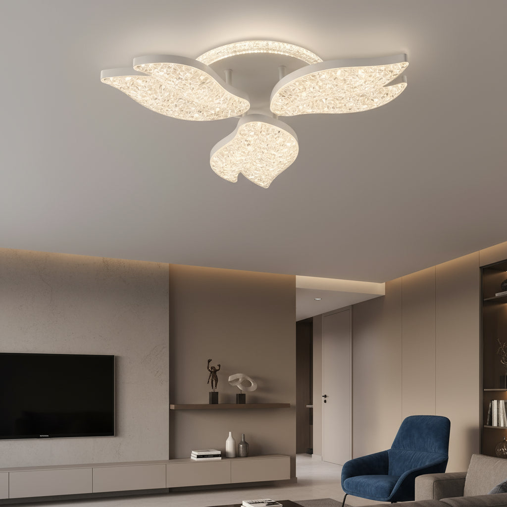 Lustra LED ANEMONE Sparkle White Echivalent 300W Telecomanda