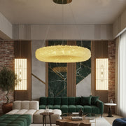 Lustra LED Suspendata ENZO Golden Sponge Cristal Echivalent 300W