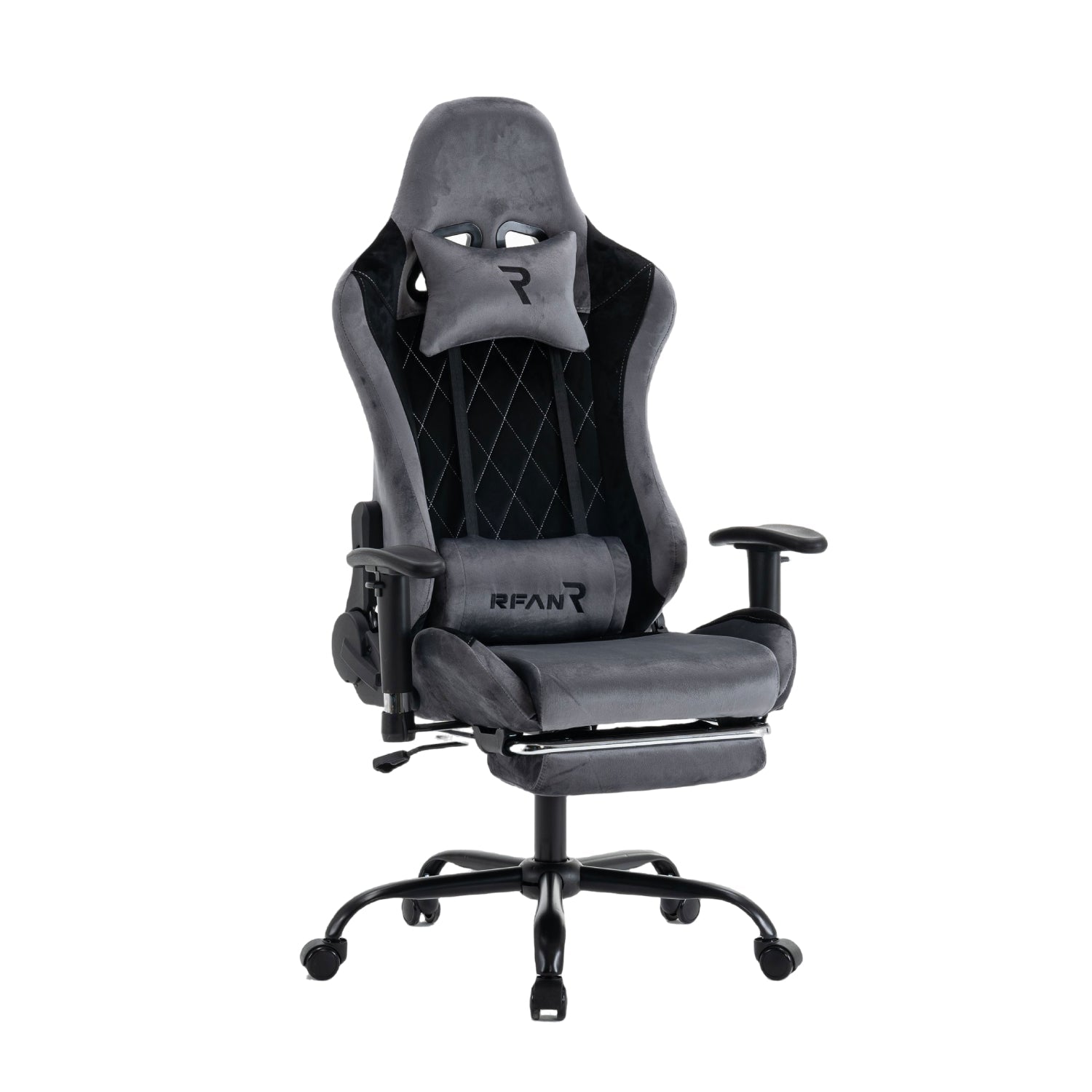 Scaun de Gaming Reglabil Professional WF-613 Grey cu Suport Picioare