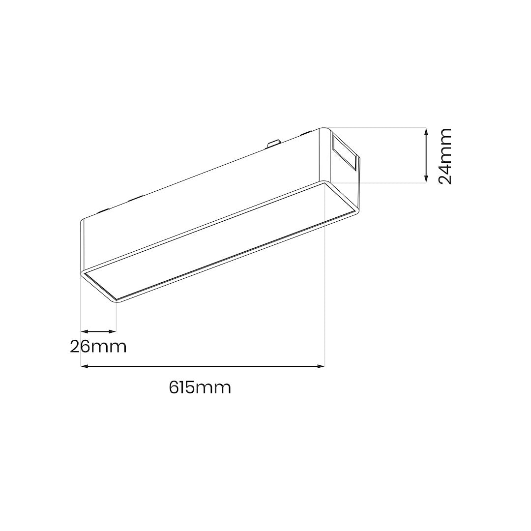 Spot LED Magnetic Liniar Premium Hyper Black 20W | 61.5CM | 48V | 3 Tipuri de Lumina