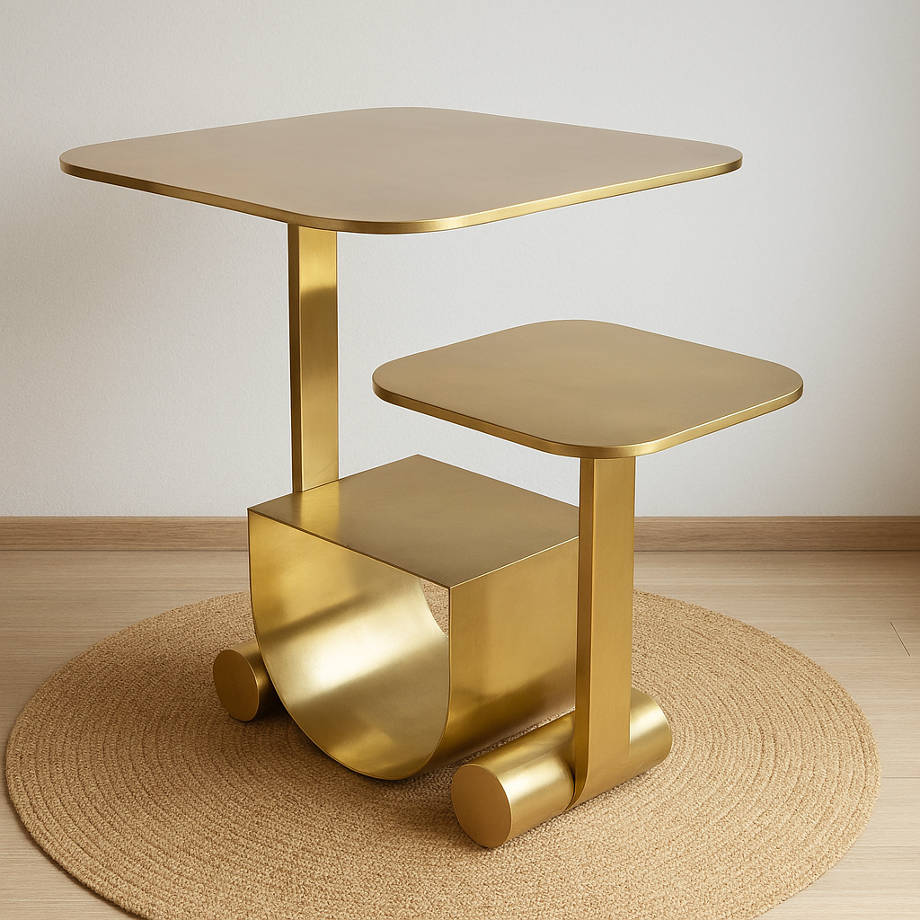 Masa Decorativa Brass Duo Golden Moderna din Metal