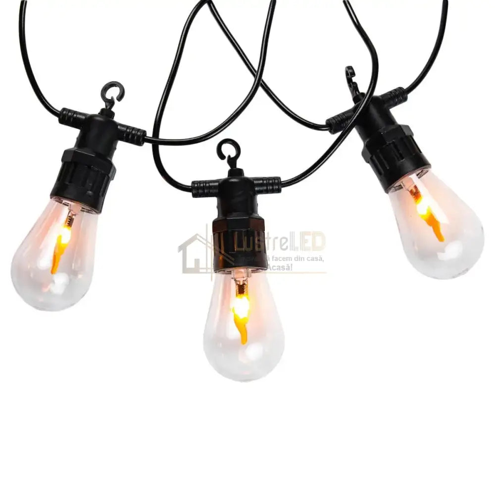 Ghirlanda Luminoasa 5M / 10 Becuri Led Integrat Flacara Miscatoare Interconectabil Light Rope