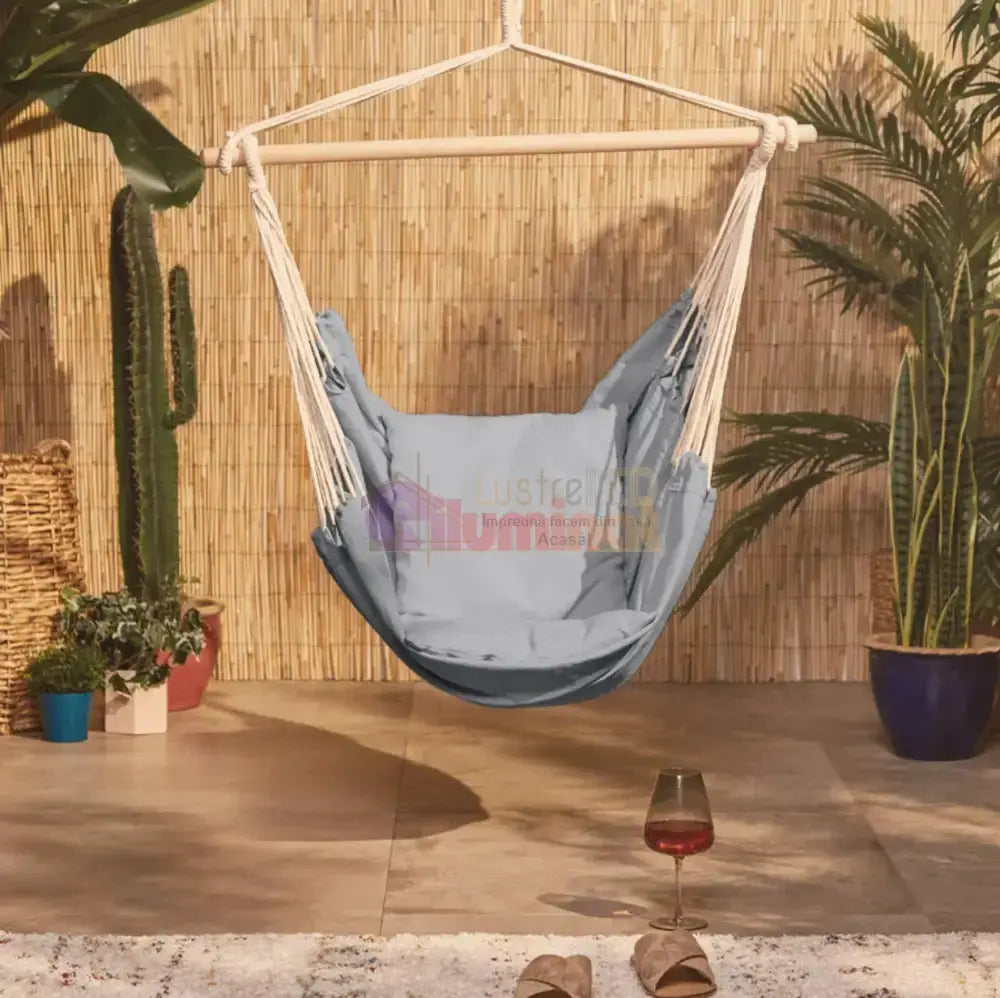 Hamac Suspendat Stil Fotoliu Brazilian Gri Home & Garden