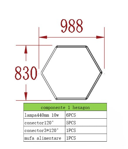 Plafoniera Led Tip Hexagon 83X98Cm 60W Echivalent 500W Honeycomb Lights