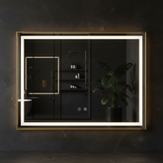 Oglinda LED 80x60, 3 Lumini, Dezaburire, Dimabila OD033-Auriu