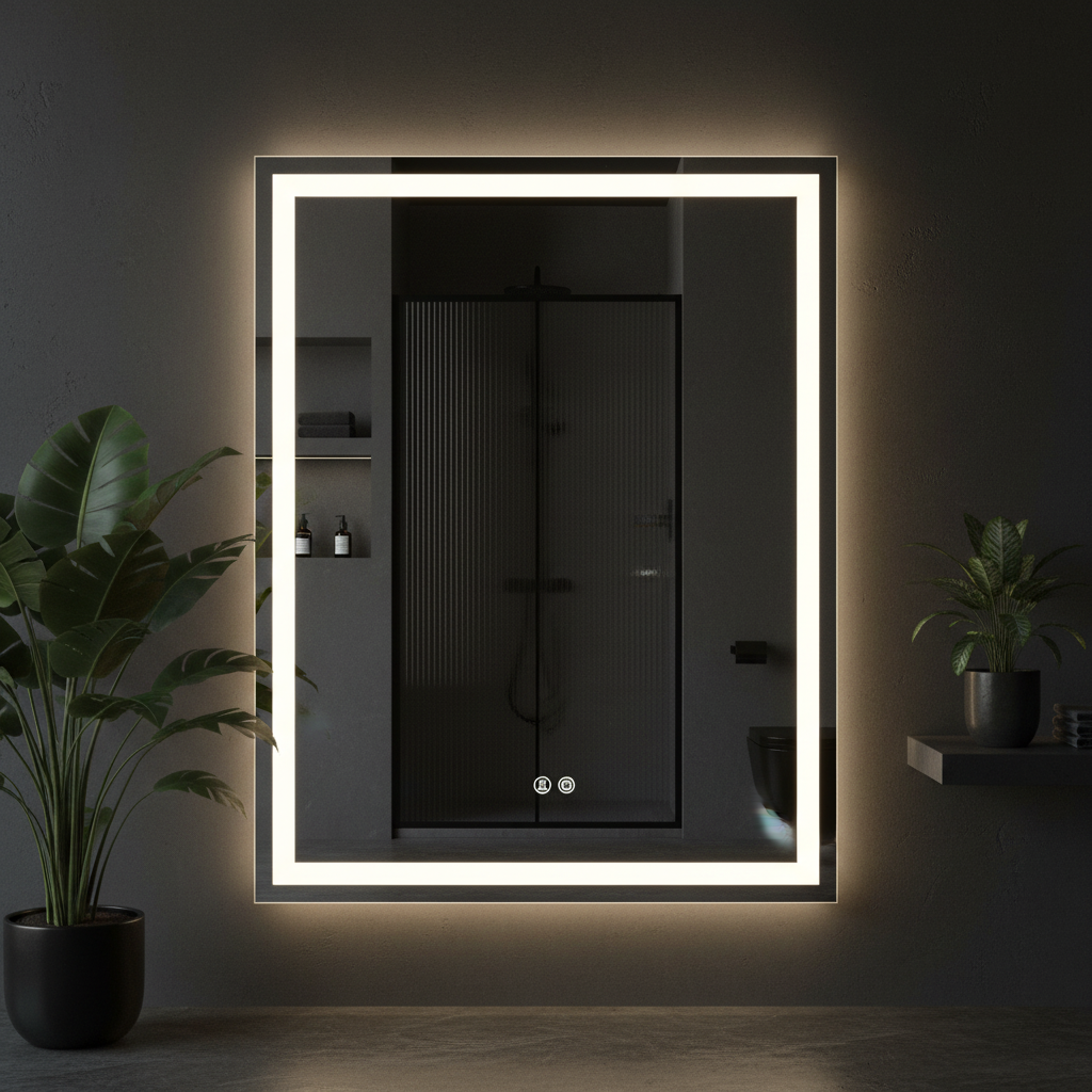 Oglinda LED FRAMELESS 60x80CM, 3 Lumini, Dezaburire, Dimabila OD037