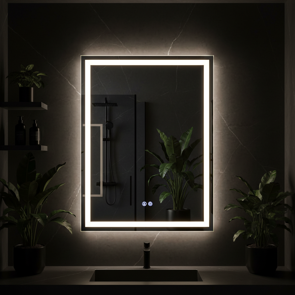 Oglinda LED FRAMELESS 60x80CM, 3 Lumini, Dezaburire, Dimabila OD037