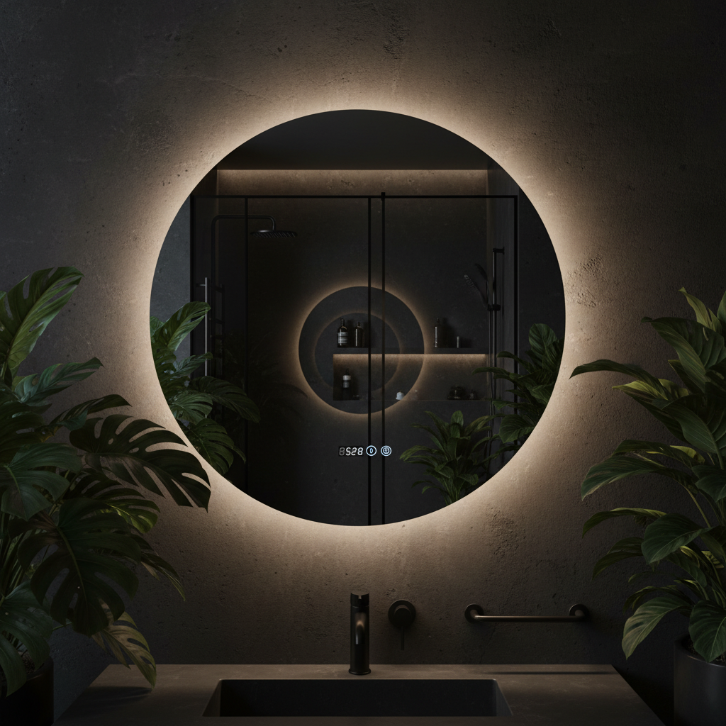 Oglinda LED Rotunda FRAMELESS 70CM, 3 Lumini, Dezaburire, Dimabila OD007T