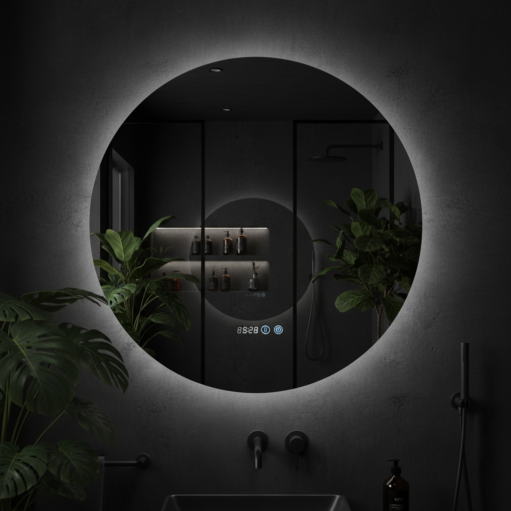 Oglinda LED Rotunda FRAMELESS 70CM, 3 Lumini, Dezaburire, Dimabila OD007T