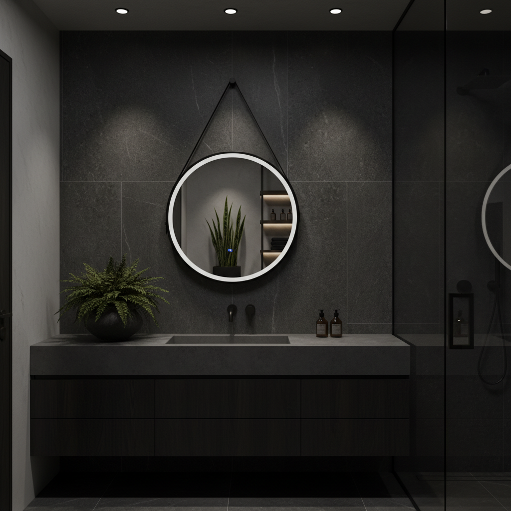 Oglinda LED Rotunda 60CM, 3 Lumini, Dezaburire, Dimabila OD009