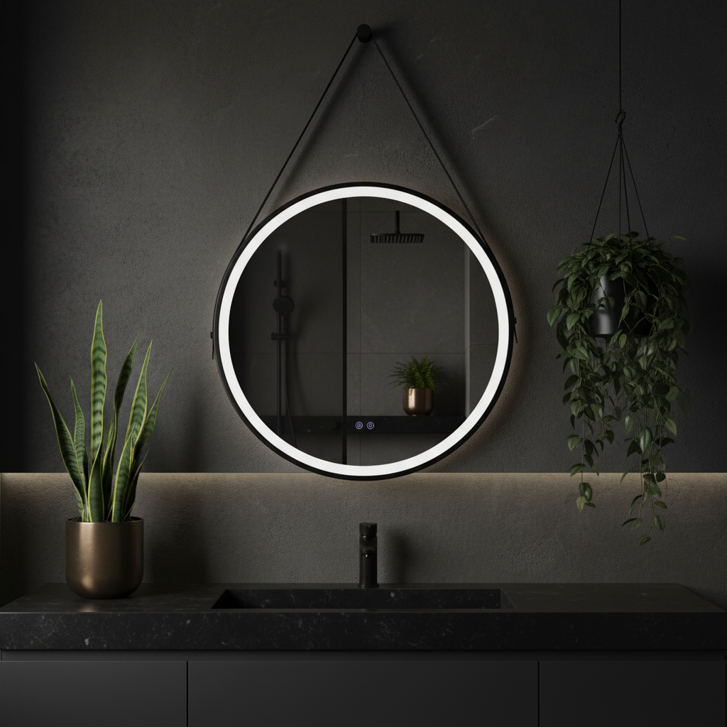 Oglinda LED Rotunda 60CM, 3 Lumini, Dezaburire, Dimabila OD009