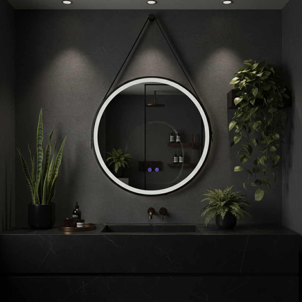 Oglinda LED Rotunda 60CM, 3 Lumini, Dezaburire, Dimabila OD009