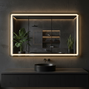 Oglinda LED 110x70CM, 3 Lumini, Dezaburire, Afisaj Timp si Temperatura OD058-101 AURIU