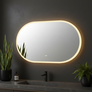 Oglinda LED FRAMELESS 70x110CM, 3 Lumini, Dimabila,  Afisaj Timp si Temperatura, OD058-105