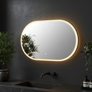 Oglinda LED FRAMELESS 70x110CM, 3 Lumini, Dimabila,  Afisaj Timp si Temperatura, OD058-105