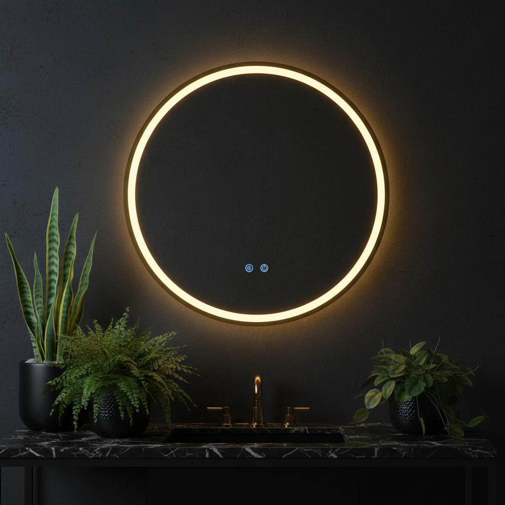 Oglinda LED Rotunda 60CM, 3 Lumini, Dezaburire, Dimabila, OD22021-5