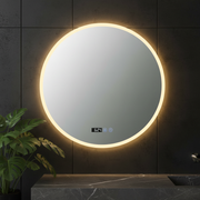 Oglinda LED Rotunda FRAMELESS 80CM, 3 Lumini, Dezaburire, Dimabila OD017