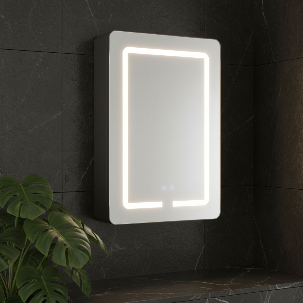 Dulap Baie Cu Oglinda LED VisioLED 3 lumini, Touch, Dezaburire 50x70CM