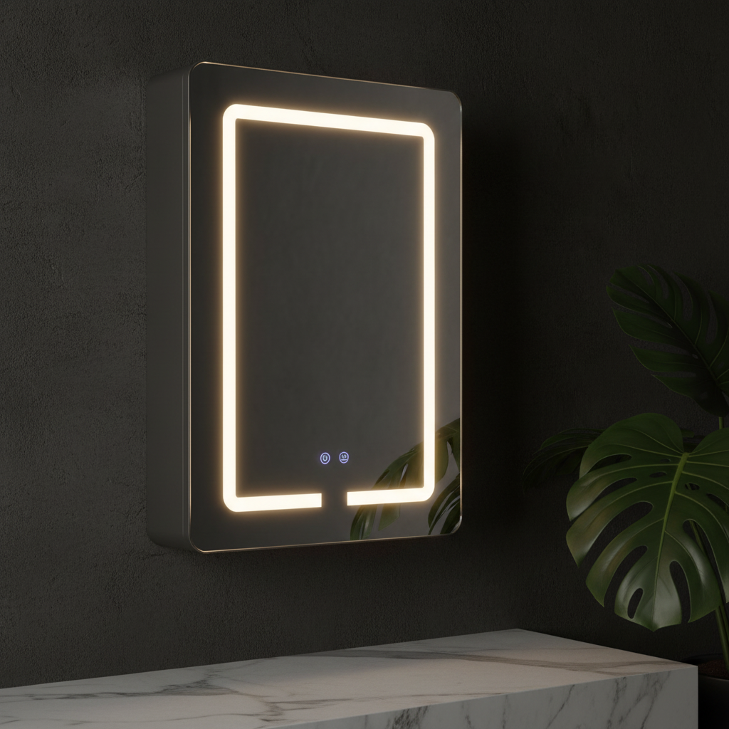 Dulap Baie Cu Oglinda LED VisioLED 3 lumini, Touch, Dezaburire 50x70CM