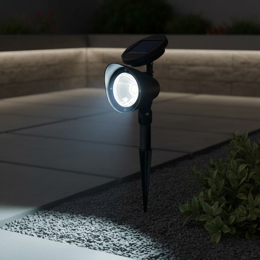 Stalp LED Gradina Ferry cu Incarcare Solara 30CM